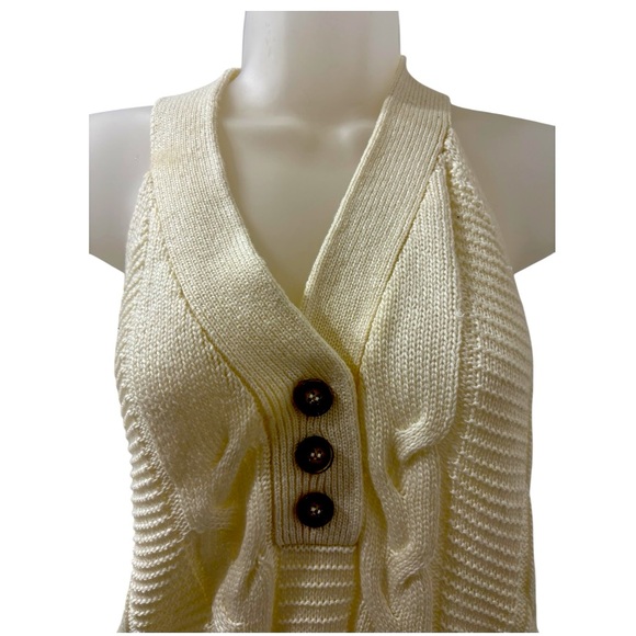 Marled Tops - Marled Reunited Clothing Cable Knit Halter Sweater L